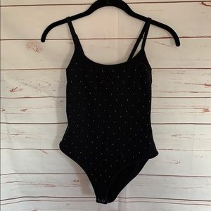 Silver Stud Black Bodysuit